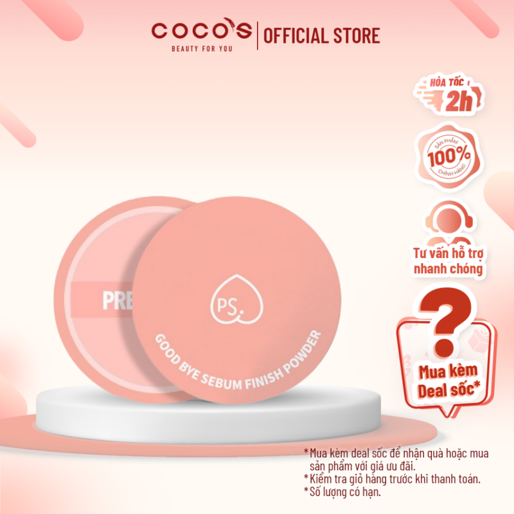 Phấn Phủ Kiềm Dầu Goodbye Sebum Finish Powder PRETTYSKIN, Cho Lớp Nền Hoàn Hảo - 5g