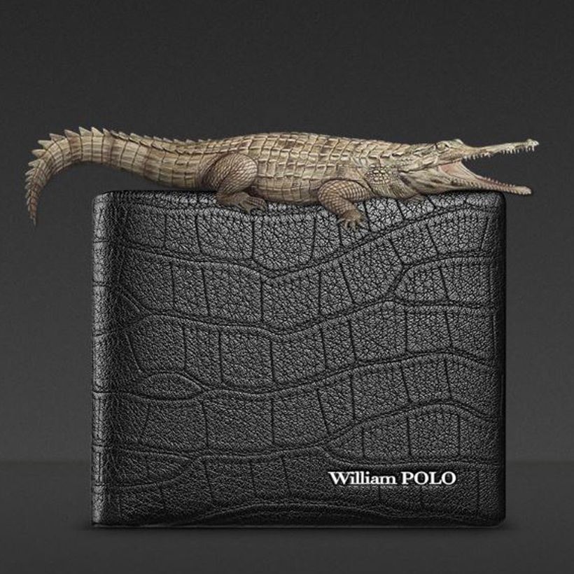 Ví da nam cao cấp Full hộp hàng hiệu WilliamPOLO chất liệu da Bò nguyên tấm - POLO 181393-01