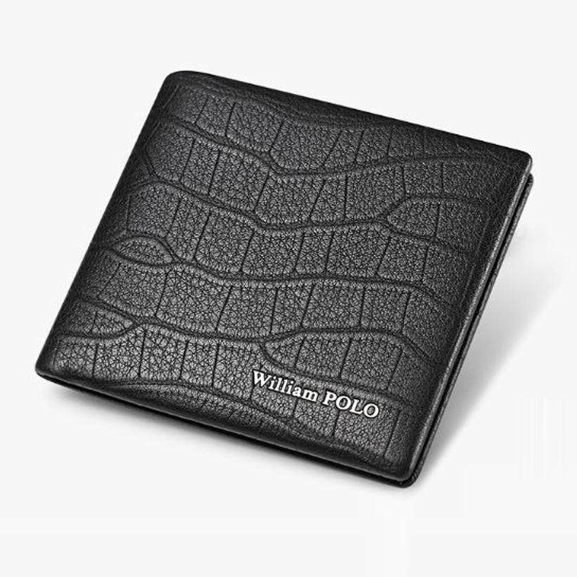 Ví da nam cao cấp Full hộp hàng hiệu WilliamPOLO chất liệu da Bò nguyên tấm - POLO 181393-01