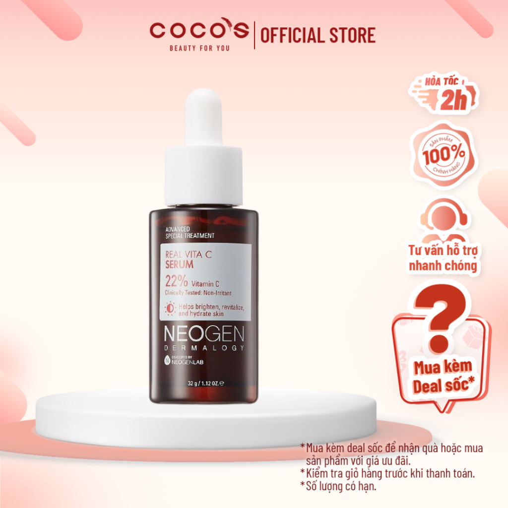 Siêu Tinh Chất Mờ Thâm Dưỡng Trắng Vitamin C SAP Neogen Dermalogy Real Vita C Serum 32g