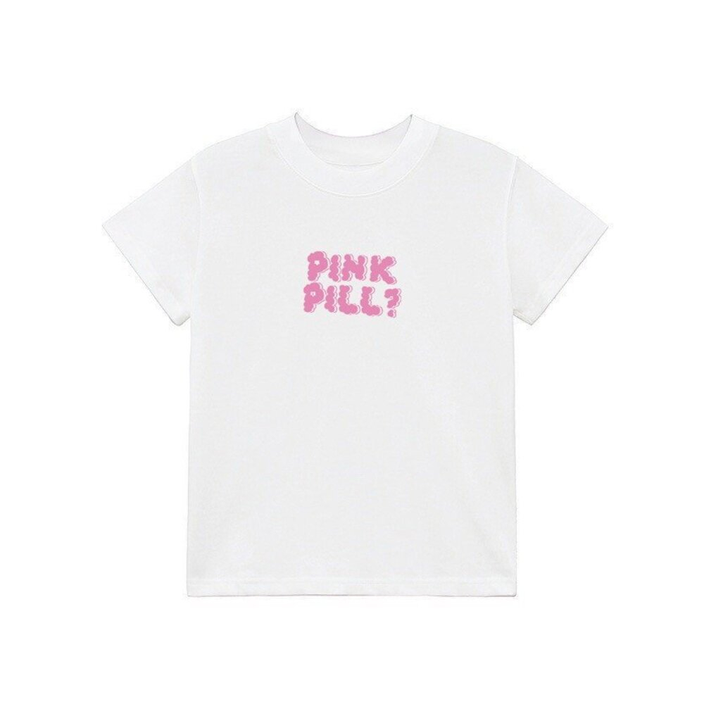 Áo thun Baby Tee hình chữ PINKPILL? - Thiết kế mới nhất cho mùa hè 2023, letastore