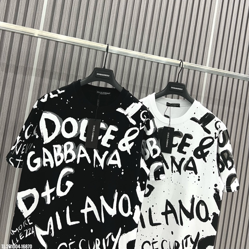 Áo Phông Nam Nữ Dolce Gabbana MILANO Chữ In - Áo Thun DG Nam Nữ Phối Đồ Cực Chất