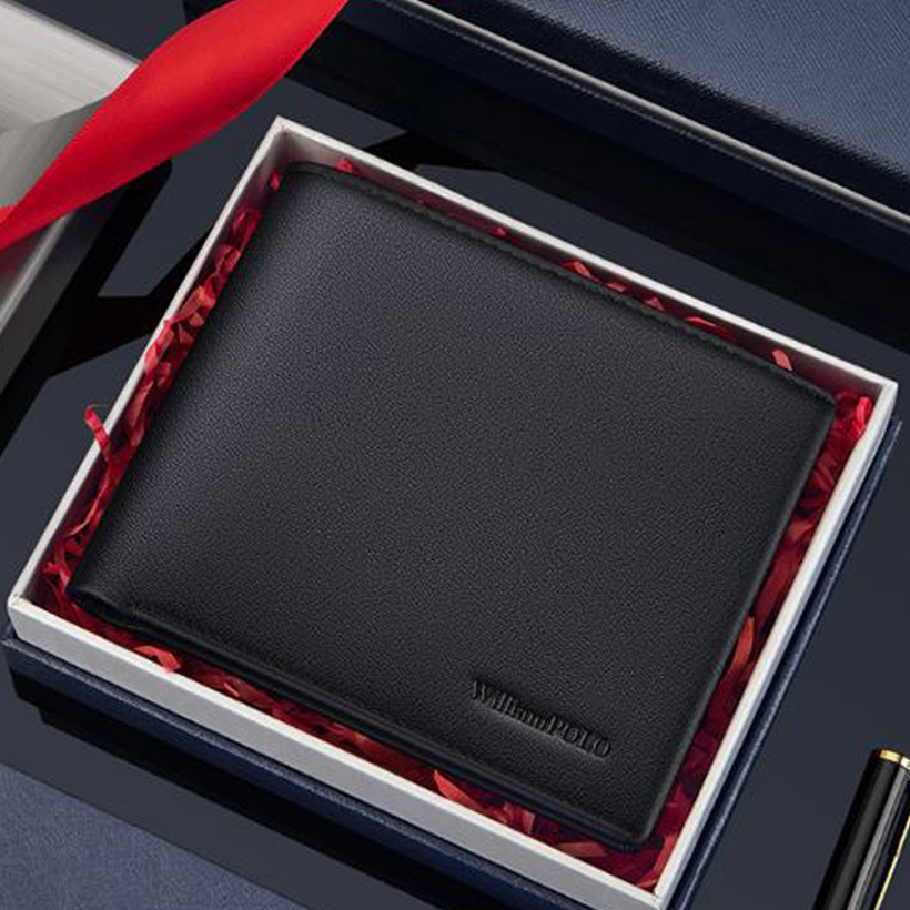 Ví da nam cao cấp Full hộp hàng hiệu WilliamPOLO chất liệu da Bò nguyên tấm - POLO 221568