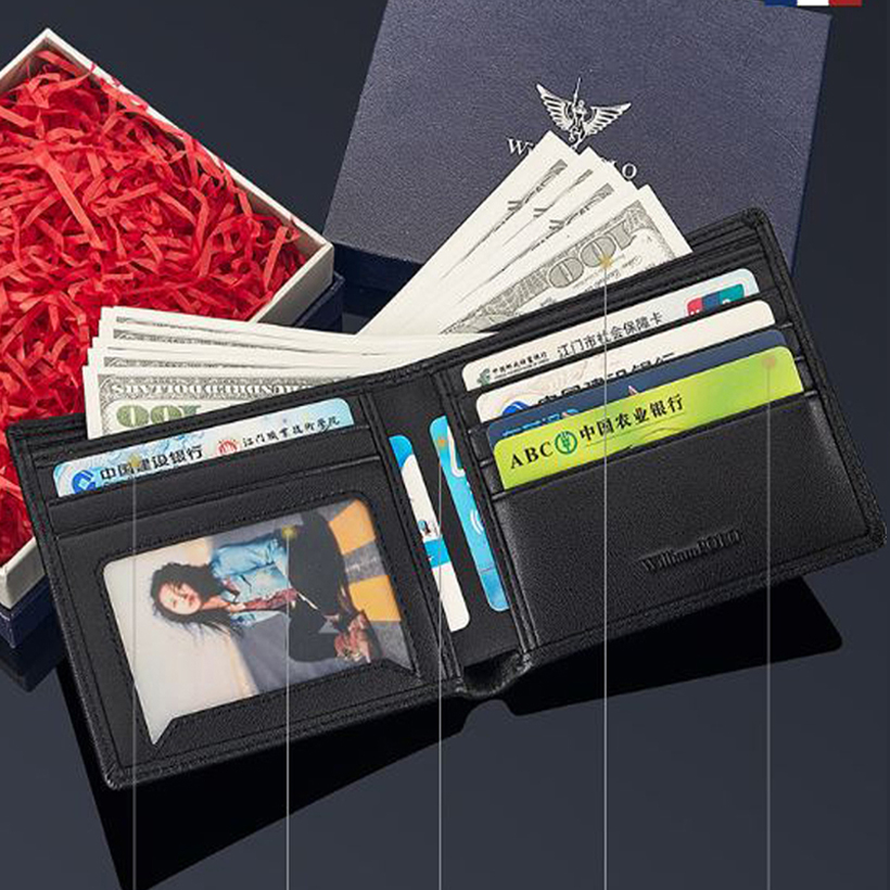 Ví da nam cao cấp Full hộp hàng hiệu WilliamPOLO chất liệu da Bò nguyên tấm - POLO 221568