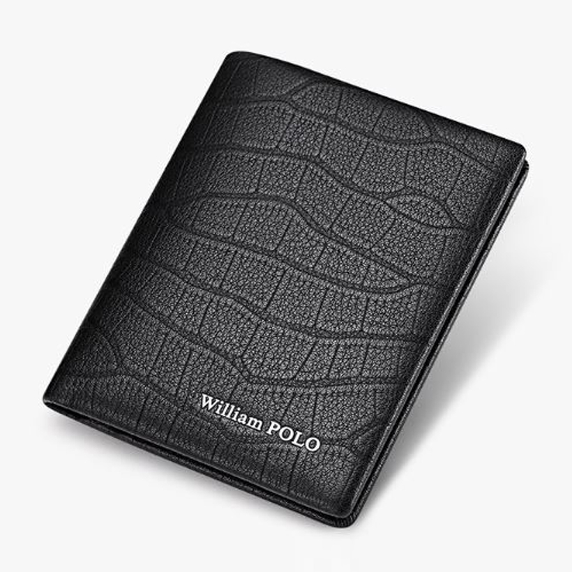 Ví da nam cao cấp Full hộp hàng hiệu WilliamPOLO chất liệu da Bò nguyên tấm - POLO 181393-001
