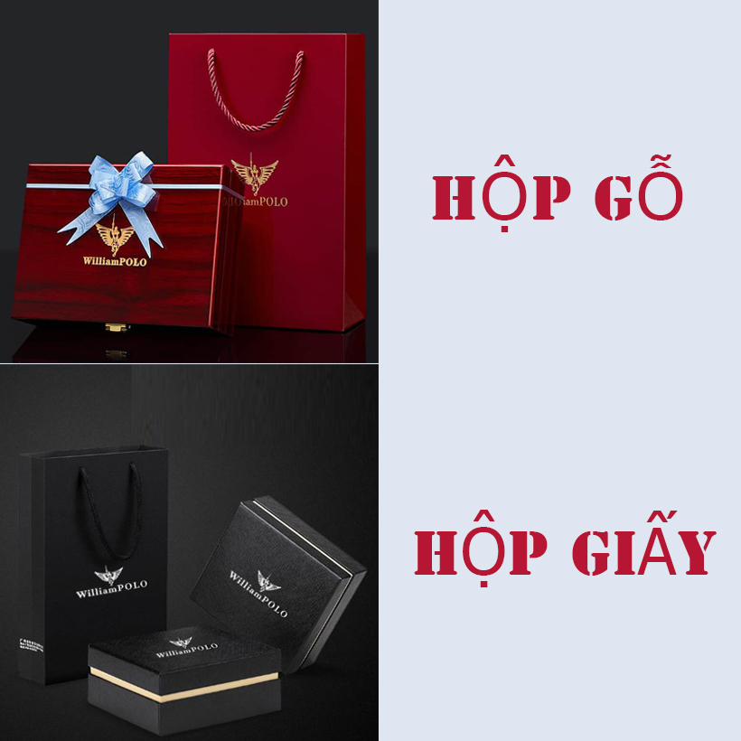 Ví dài nam cầm tay Full hộp hàng hiệu WilliamPOLO chất liệu da Bò nguyên tấm - POLO 221588