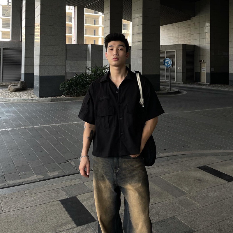 OUTBREAK - ÁO SƠMI BOXY *DARK POCKET SHIRT*