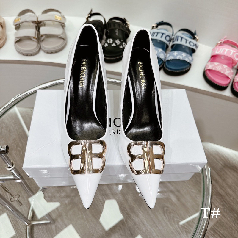 Cao Gót Bóng Balenciaga Trắng Đen Full Size 35-39  -  By Anh Dinh Phuong