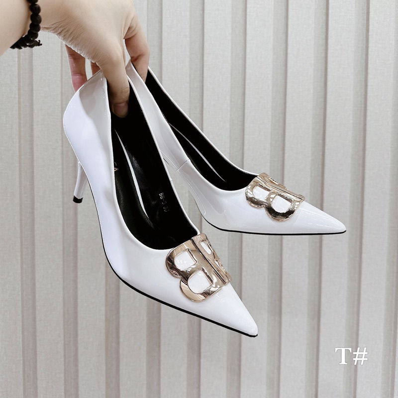 Cao Gót Bóng Balenciaga Trắng Đen Full Size 35-39  -  By Anh Dinh Phuong