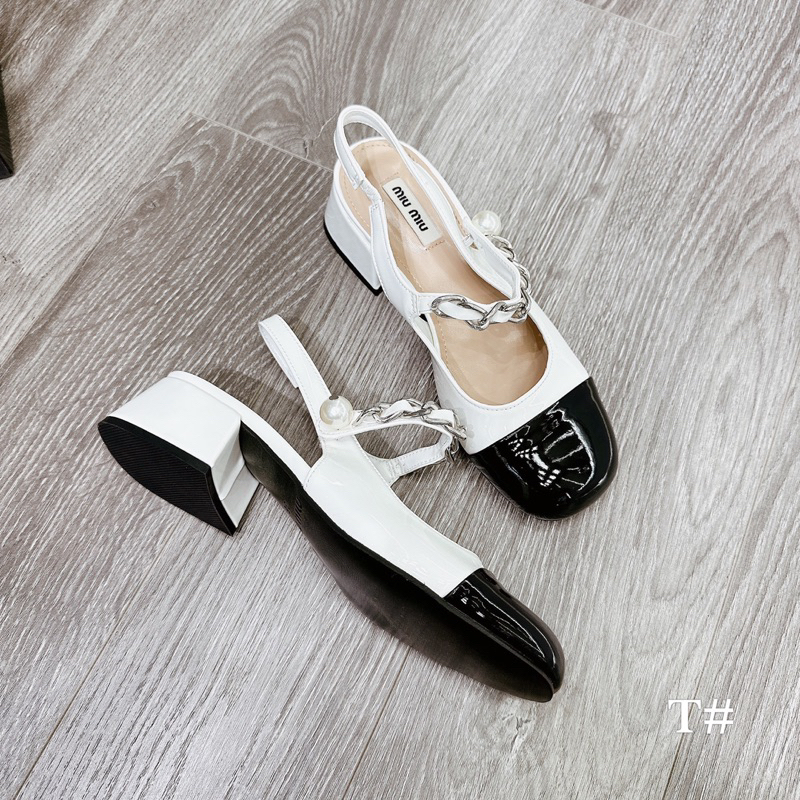 Sandal Miumiu Trắng Đen Full Size 35-39  -  By Anh Dinh Phuong