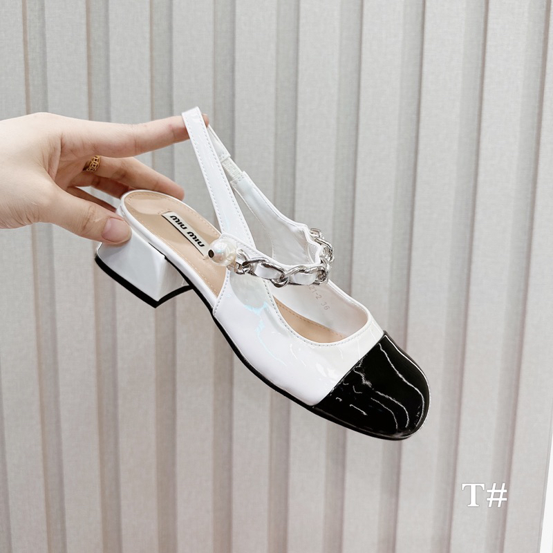 Sandal Miumiu Trắng Đen Full Size 35-39  -  By Anh Dinh Phuong