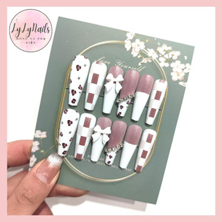 Set 24 móng tay giả, móng úp dạng dải móng, thang móng JJ02