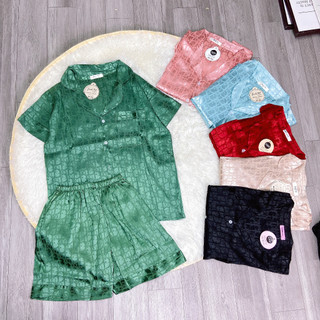 Bộ pyjama, bộ đồ mặc ở nhà (cộc-cộc) chất lụa gấm mềm mịn siêu mát