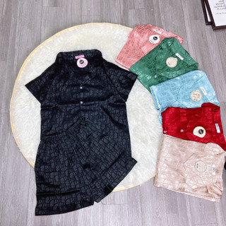 Bộ pyjama, bộ đồ mặc ở nhà (cộc-cộc) chất lụa gấm mềm mịn siêu mát