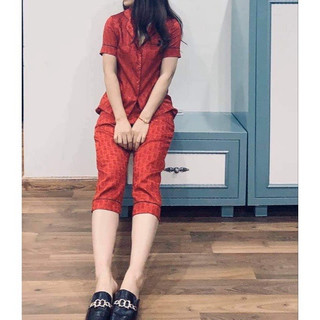Bộ pyjama, bộ đồ mặc ở nhà (cộc-lửng) lụa gấm mềm mịn siêu mát