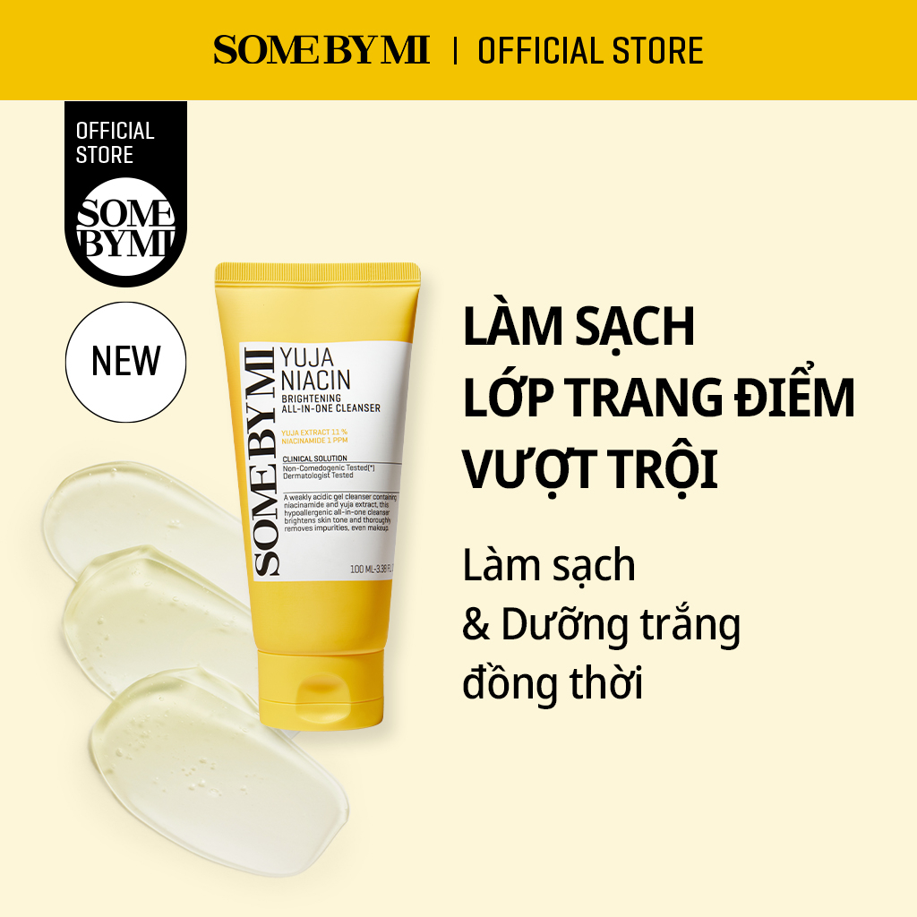 Sữa rửa mặt sạch trang điểm pH thấp Some By Mi Yuja Niacin Brightening All-in-one Cleanser 100ml