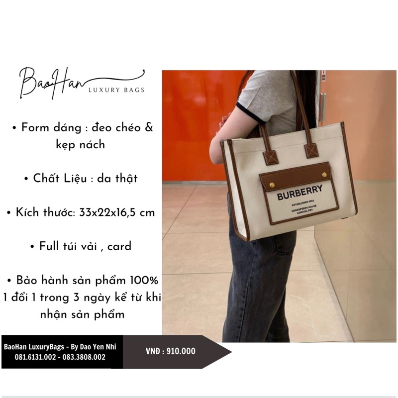 2023 | Túi tote B.BR Canvas mới nhất full túi vải & card 2 suze