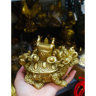 Long quy thượng quan bằng đồng tượng rùa đồng 12cm bán tượng đồng đồ đồng phong thủy