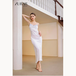 Đầm lụa zurar 2 dây đính ngọc trai cổ đổ ngực phối ren sexy quyến rũ cao cấp