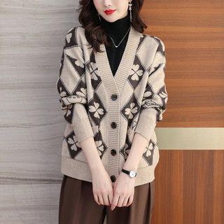 Áo khoác len nữ cardigan, Áo len khoác ngoài cổ V