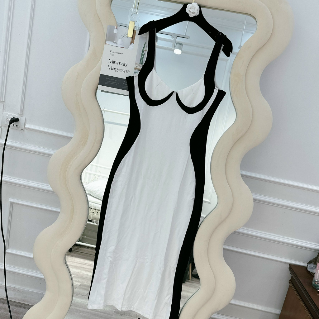 Váy Body Dáng Dài Viền Đen, Chất Zip Sịn Loại 1 Siêu Hot Hit