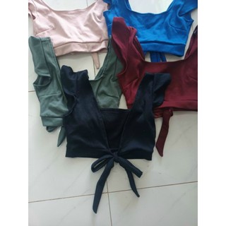 Áo Croptop cổ U cột dây dáng xinh