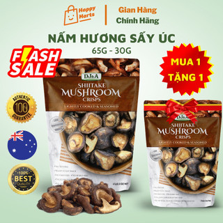 Nấm hương sấy giòn DJ&A Úc - Tốt cho sức khỏe - Ăn vặt văn phòng - Nấm đông cô thay kẹo cho trẻ - Snack nấm 65g tặng 30g