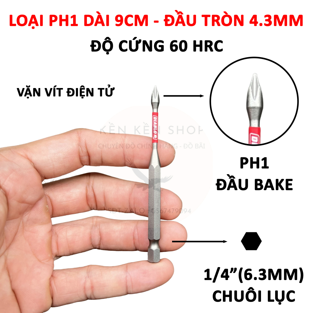 Mũi Vít Bake, Dẹp Nhiều Hãng, Độ Cứng Cao, Lực Hít Mạnh Dùng Cho Máy Bắn Vít, Máy Khoan