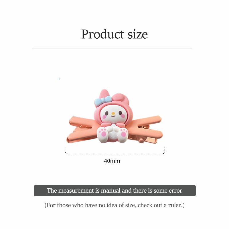 🍒🍒CHERRYKOKO Sanrio Kẹp Tóc Mái Ngang Hình Chữ X Cinnamoroll Dog Kuromi Hoạt Hình Dễ Thương Cho Nữ Sinh