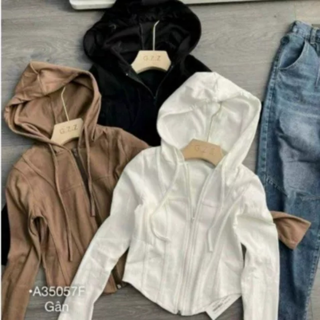 Áo khoác khóa kéo thu đông kiểu cadigan sang chảnh AS91