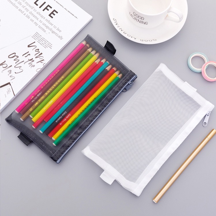Túi đựng bút dạng lưới, túi bút, túi đựng đồ tiện dụng thiết kế đơn giản dễ dùng