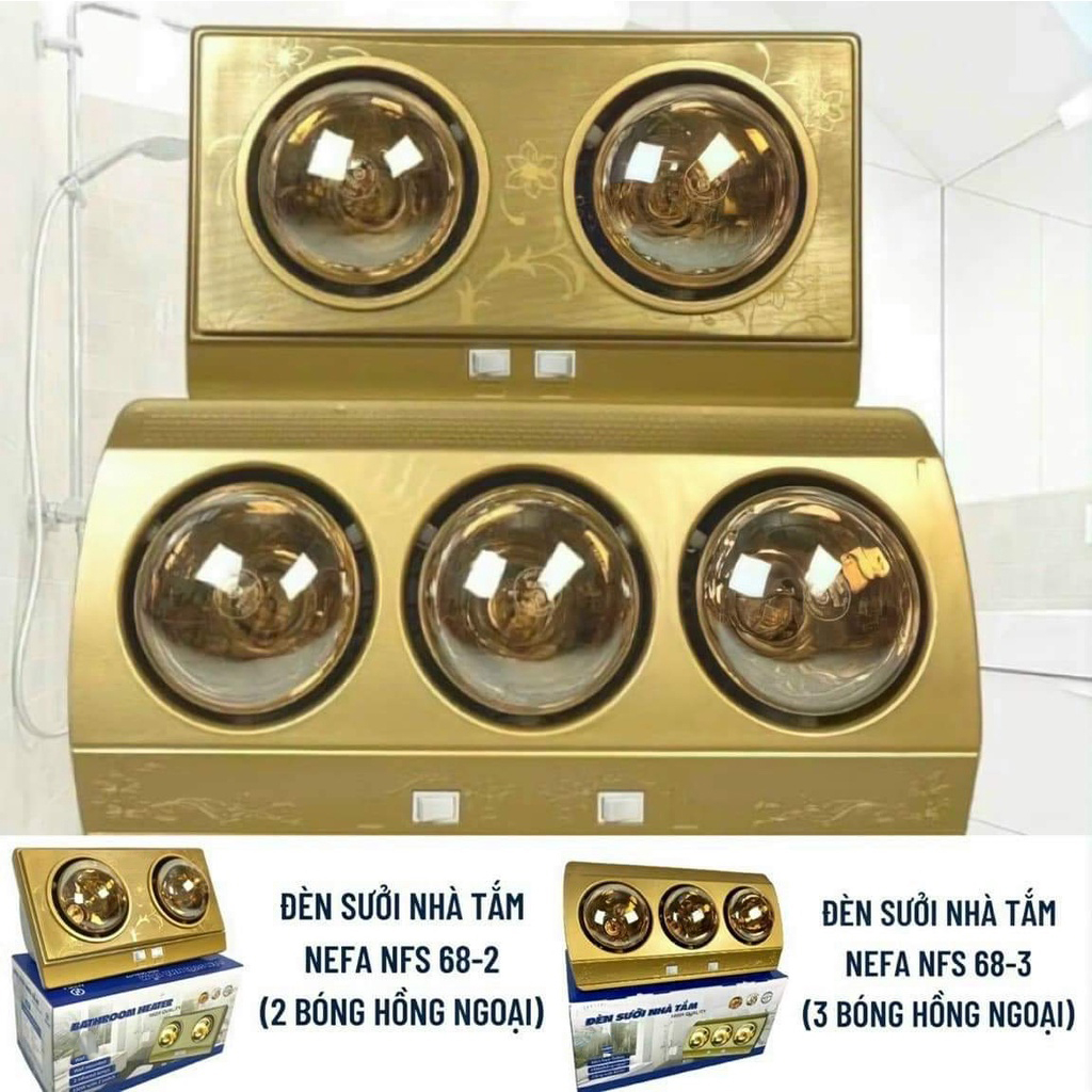 Đèn sưởi nhà tắm 3 bóng TLCLighting - Đèn sưởi, trang trí nhà tắm công suất 275W x 3 bóng Vàng