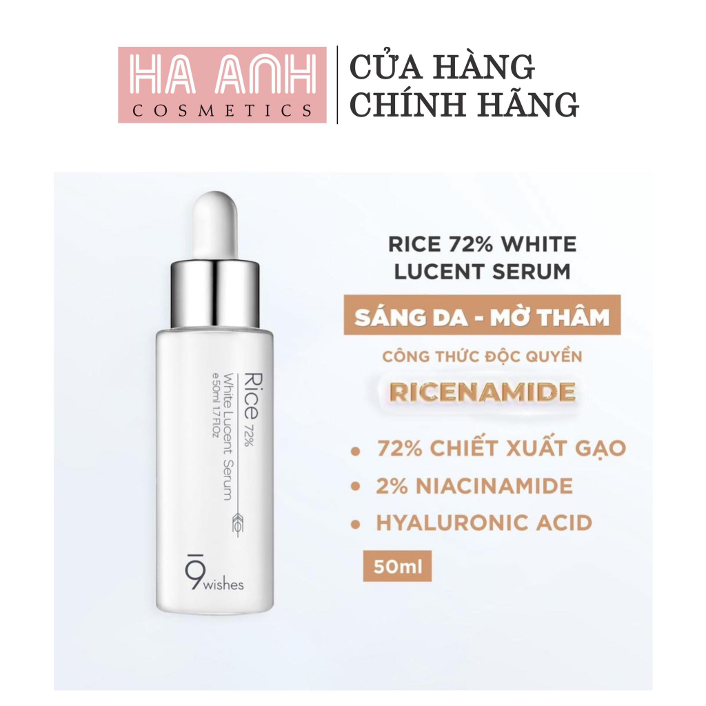 Tinh Chất Serum 9Wishes Rice 72% White Lucent 50ml