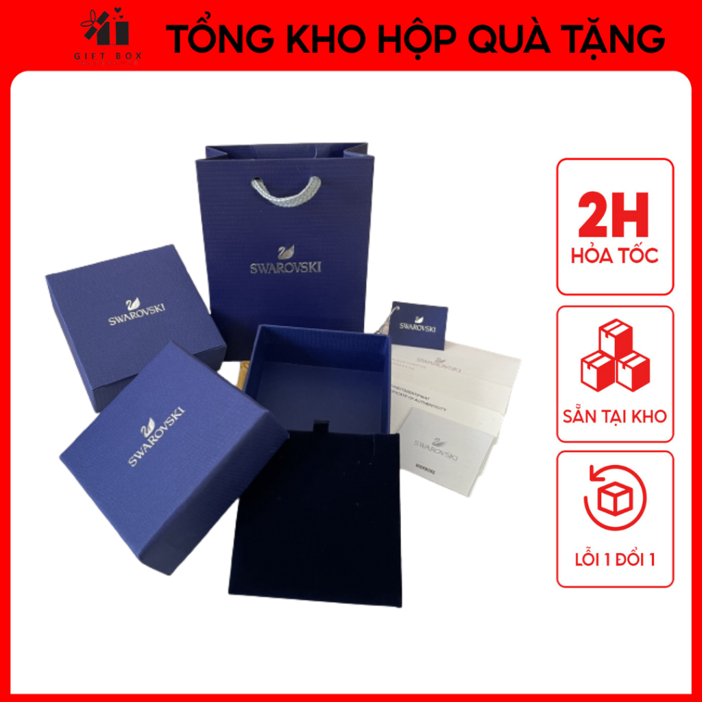 Hộp đựng quà tặng Swarovski Đầy Đủ Hộp, Túi Xách, Phụ Kiện Đi Kèm - Chuẩn Hãng