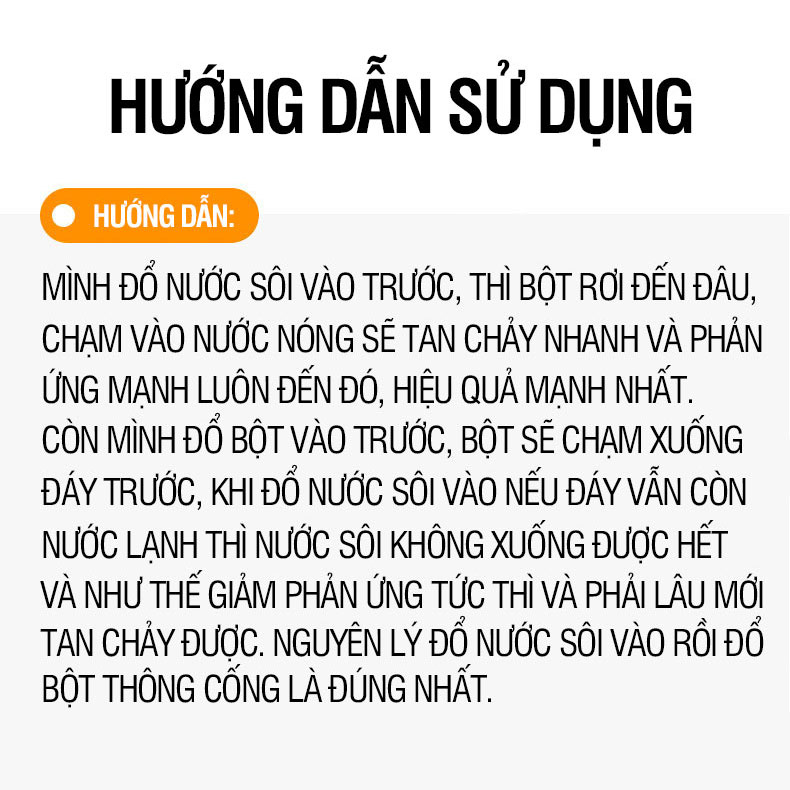 [COMBO 3] Bột thông cống HGO SUPER siêu nhanh siêu mạnh siêu an toàn