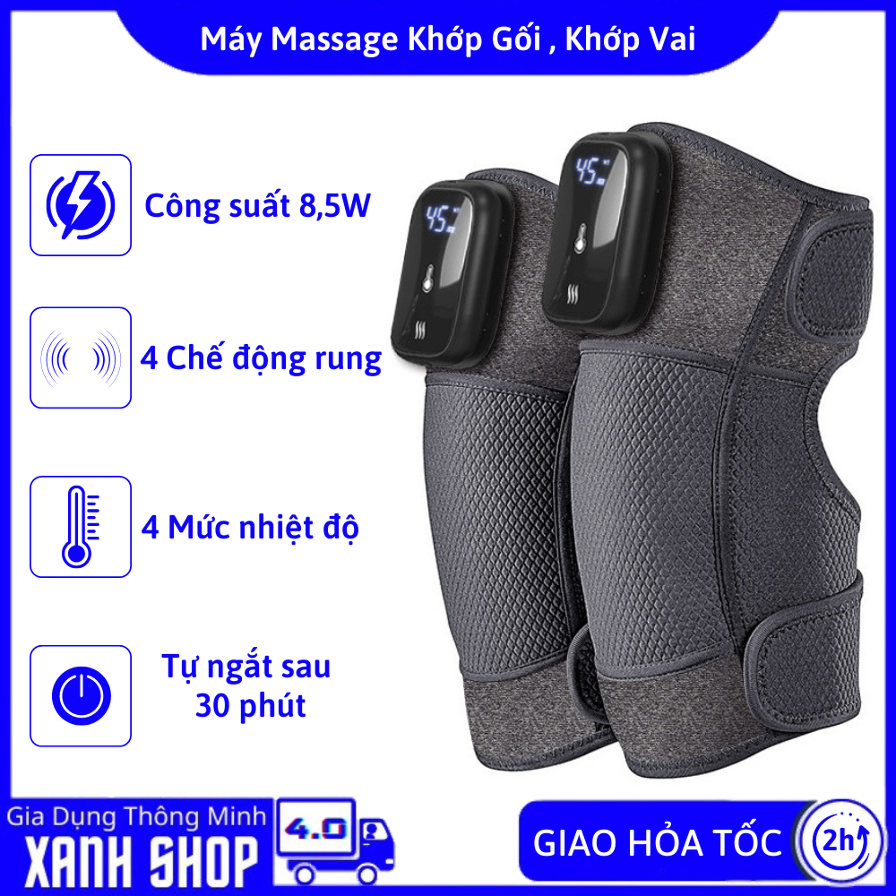 Máy Massage Đầu Gối Khớp Gối Khớp Vai Không Dây, 4 Chế Độ Nóng, 4 Chế Độ Rung, Giảm Đau Nhức, Hỗ Trợ Vật Lý Trị Liệu