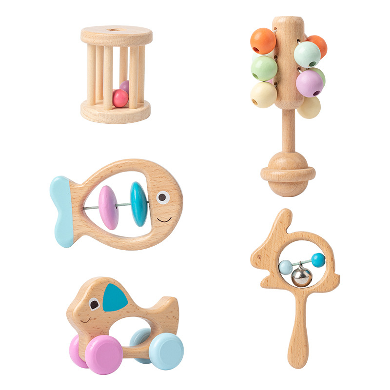 Set đồ chơi gỗ cho bé, quà tặng trẻ sơ sinh, đồ chơi montessori