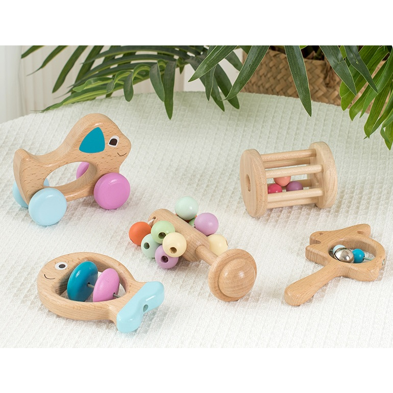 Set đồ chơi gỗ cho bé, quà tặng trẻ sơ sinh, đồ chơi montessori