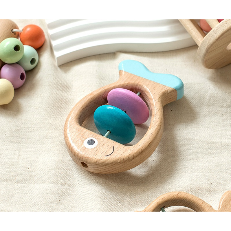 Set đồ chơi gỗ cho bé, quà tặng trẻ sơ sinh, đồ chơi montessori