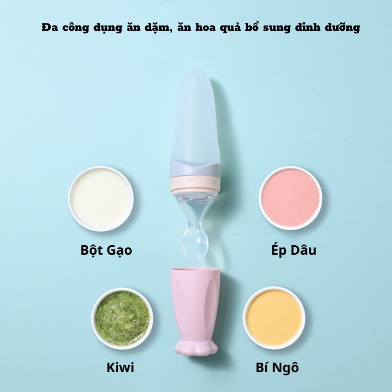 Bình thìa ăn dặm - Bình thìa silicon cho bé