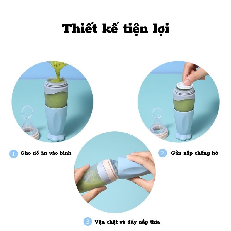 Bình thìa ăn dặm - Bình thìa silicon cho bé