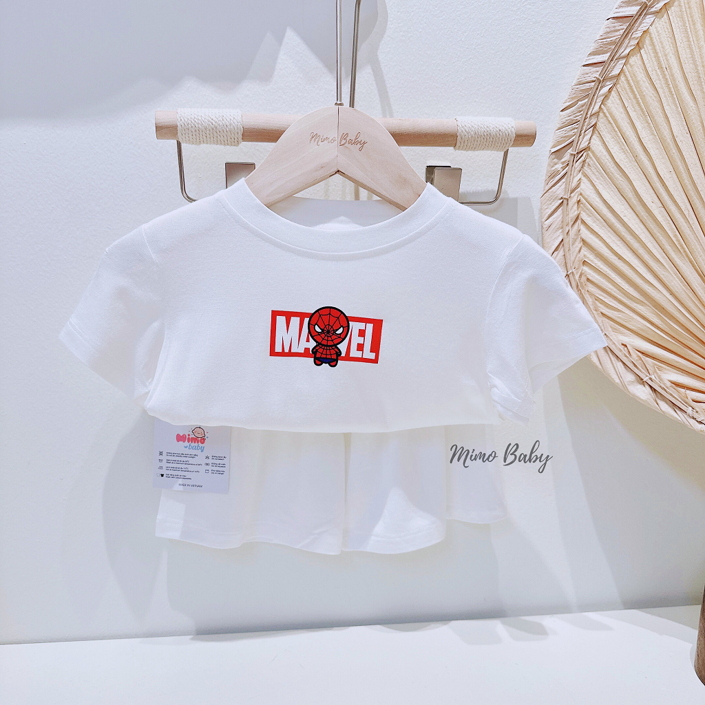 Bộ quần áo cộc tay in hình các siêu anh hùng cho bé trai QA100 Mimo Baby