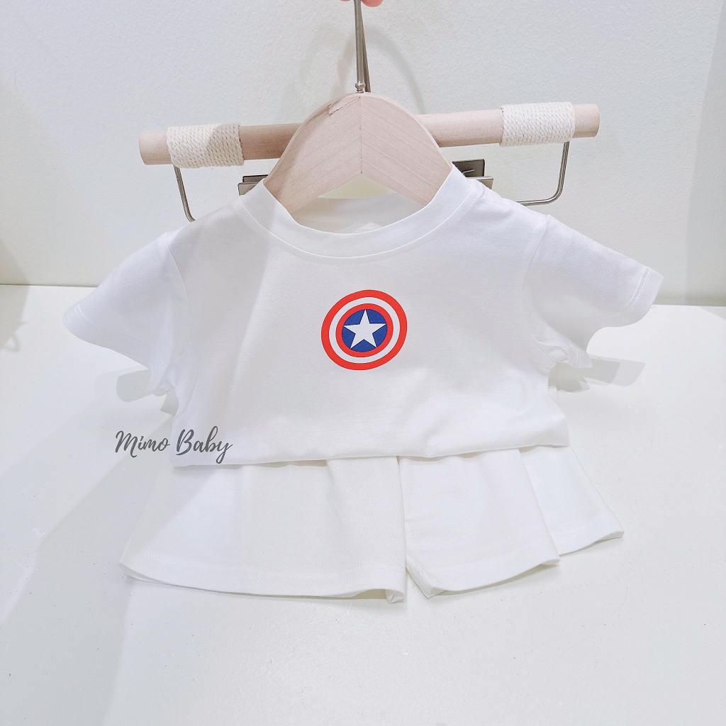 Bộ quần áo cộc tay in hình các siêu anh hùng cho bé trai QA100 Mimo Baby