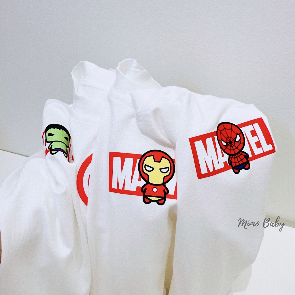 Bộ quần áo cộc tay in hình các siêu anh hùng cho bé trai QA100 Mimo Baby