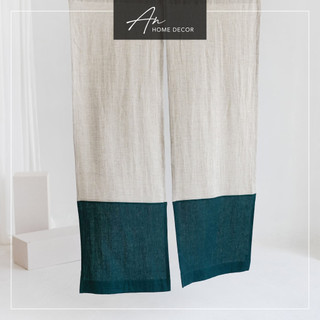 Rèm Noren Linen 2 tà phối màu