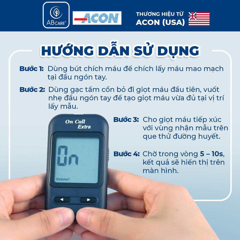 Que thử đường huyết Acon On-call extra (25 - 50 que/hộp)