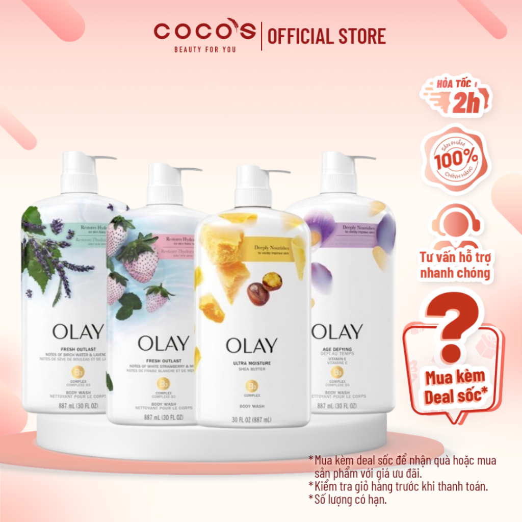 Sữa tắm Olay Body wash nhiều mùi hương 887ml