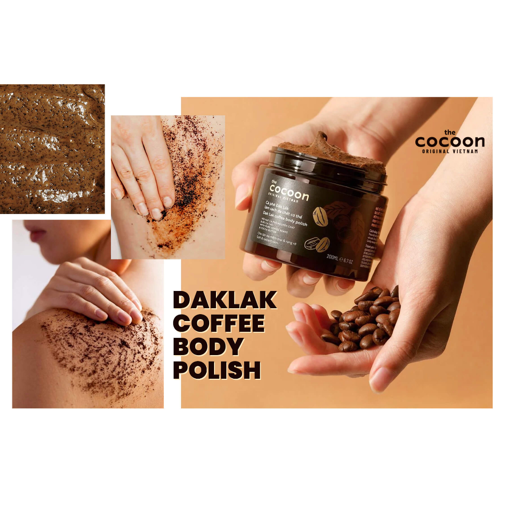 Tẩy da chết cơ thể cà phê Đắk Lắk Cocoon cho làn da mềm mại và rạng rỡ (Hũ 200ml)