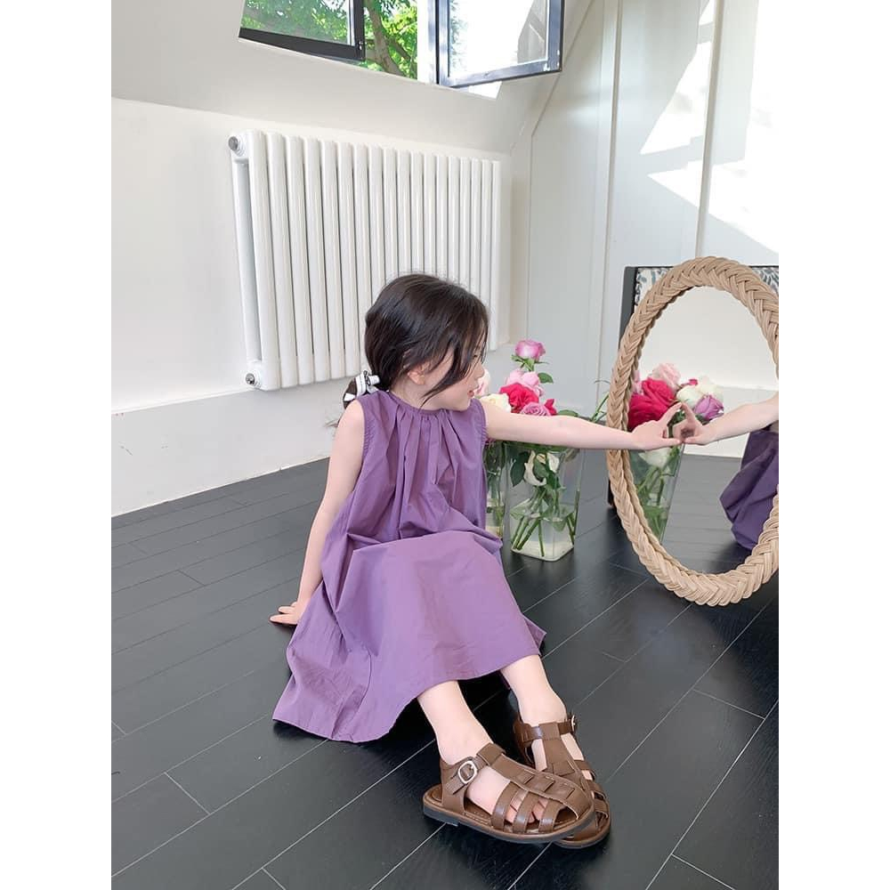 BÁN SỈ  VÁY ĐÔI MẸ BÉ MÀU TÍM SUÔNG SÁT NÁCH