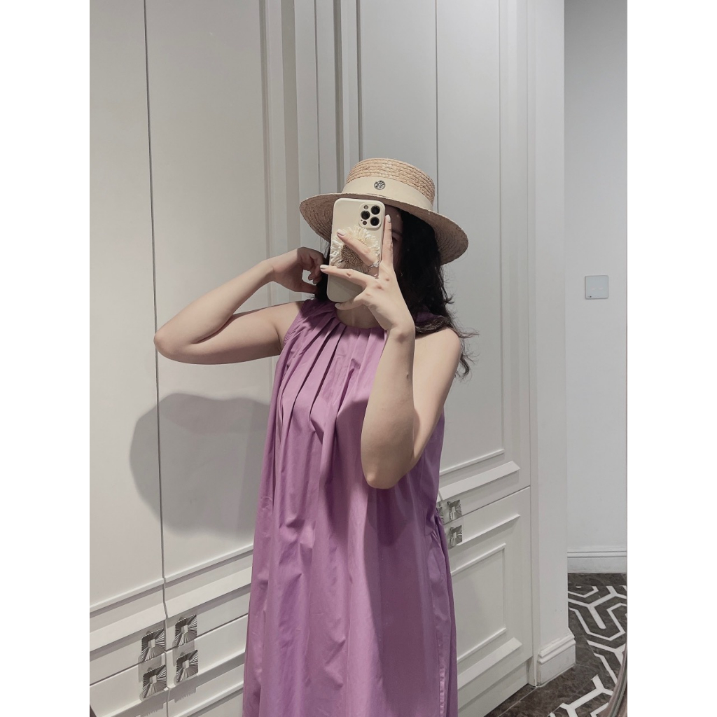 BÁN SỈ  VÁY ĐÔI MẸ BÉ MÀU TÍM SUÔNG SÁT NÁCH